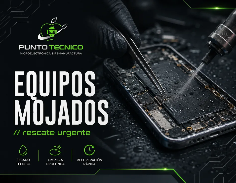 Equipos mojados — rescate y limpieza ultrasónica de placas con corrosión por líquido. Rescate urgente.